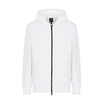 Armani Exchange FW22 Embossed Logo Zip Hoodie White () 3LZMAU-ZJ3UZ-11100