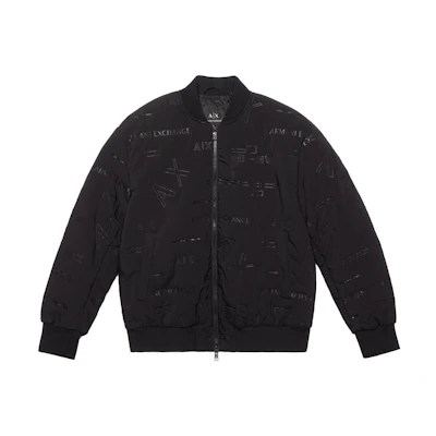 Armani Exchange FW22 Embroidered Logo Bomber Jacket Men’s Black 6LZB04-ZNUDZ-22BA