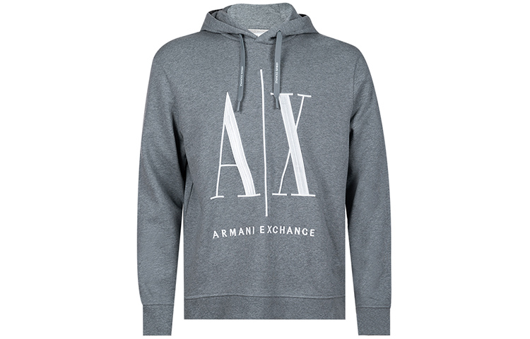 Order Armani Exchange FW22 灰色連帽衫配色拼接刺繡標誌 8NZMPC-ZJ1ZZ-3930