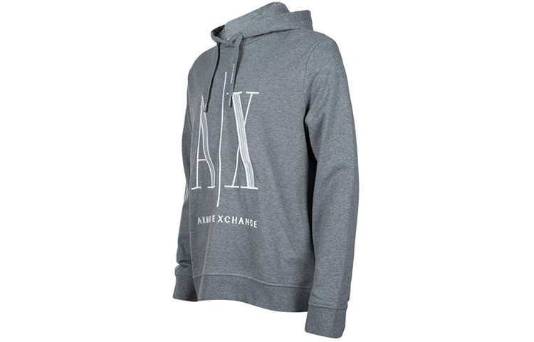 Lookbook Armani Exchange FW22 灰色連帽衫配色拼接刺繡標誌 8NZMPC-ZJ1ZZ-3930