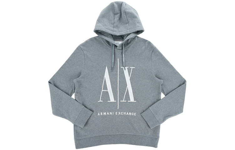 Details for Armani Exchange FW22 灰色連帽衫配色拼接刺繡標誌 8NZMPC-ZJ1ZZ-3930