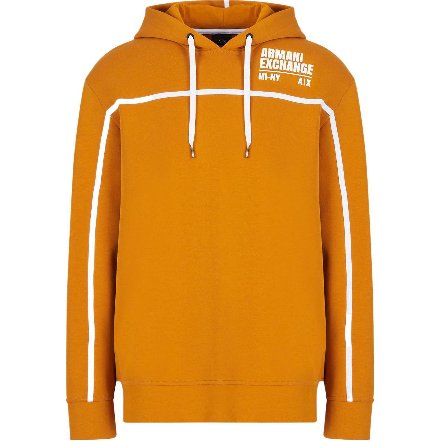 Armani Exchange FW22 Logo Drawstring Hoodie Yellow Brown 6LZMFE-ZJ5NZ-1767