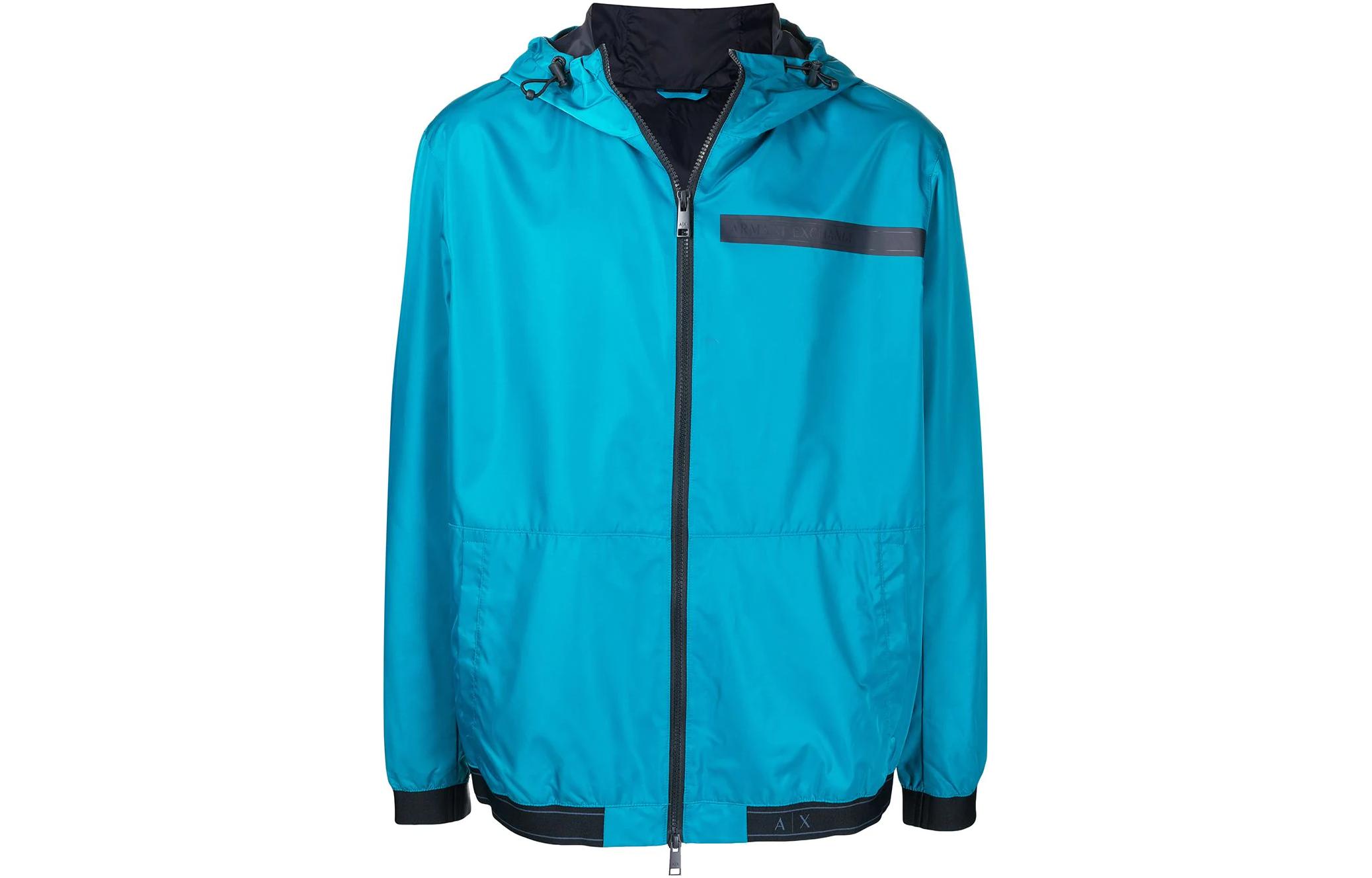 Armani Exchange FW22 Logo Print Casual Zip Jacket Men’s Blue 3LZB11-ZNJ7Z-15BB