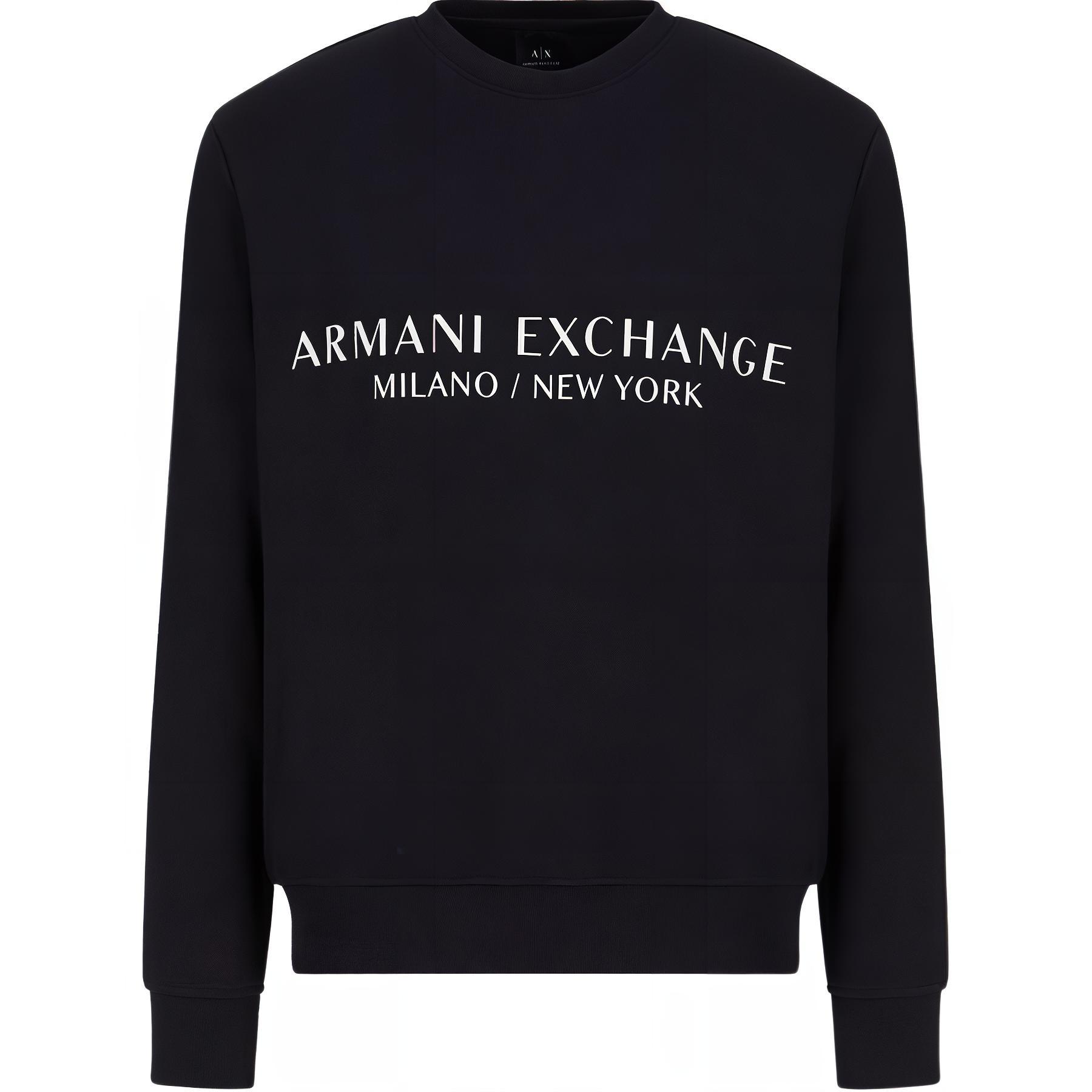 Armani Exchange FW22 Logo Print Crewneck Sweatshirt Navy Blue () 8NZM88-ZJKRZ-1510