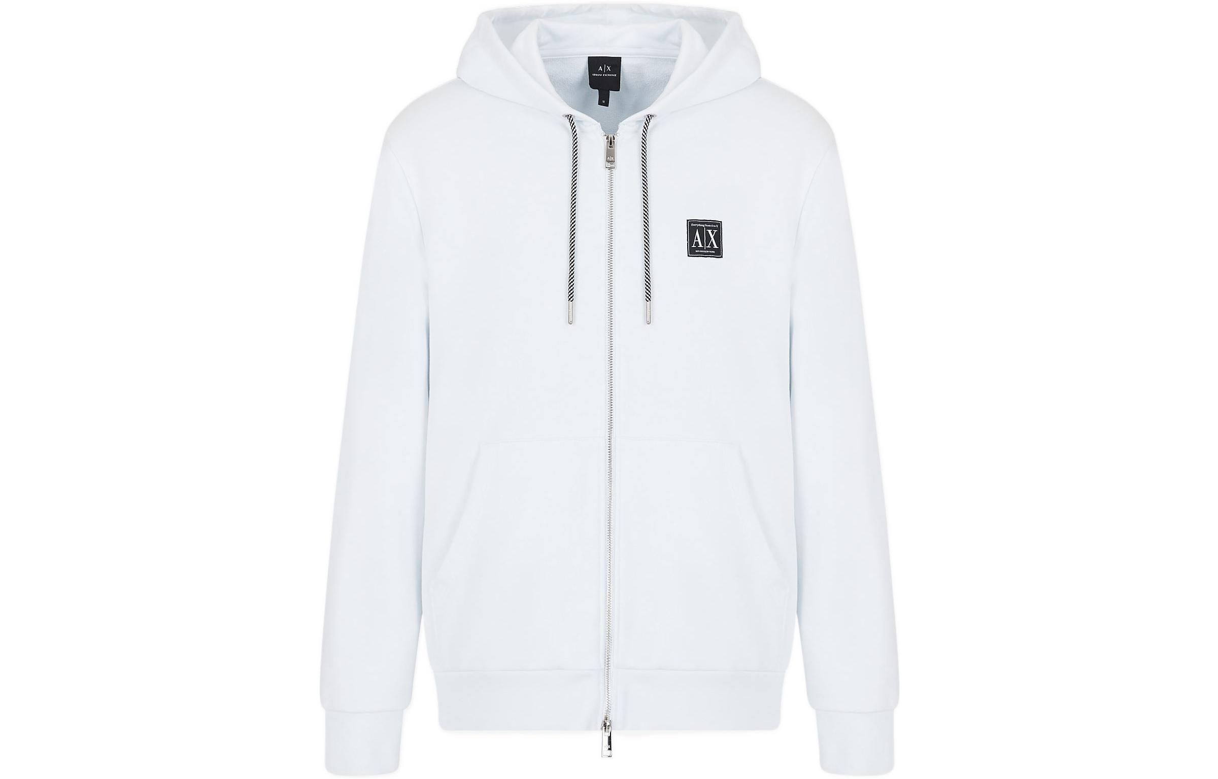 Armani Exchange FW22 Logo Print Hoodie Jacket White 3LZMAG-ZJFAZ-1100