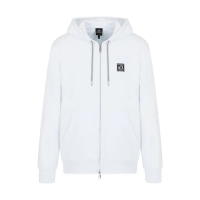 Armani Exchange FW22 Logo Print Hoodie Jacket White 3LZMAG-ZJFAZ-1100