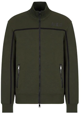 Armani Exchange FW22 Logo Print Striped Zip Jacket Men’s Dark Green 6LZMFD-ZJ5NZ-1851 Buy Armani Exchange FW22 Logo Print Striped Zip Jacket Men’s Dark Green 6LZMFD-ZJ5NZ-1851