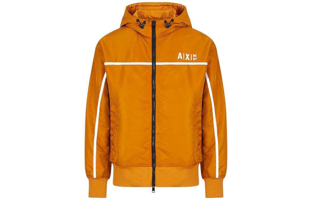 Armani Exchange FW22 Logo Stripe Print Hooded Zip Jacket Orange -  6LZB03-ZNUSZ-1767