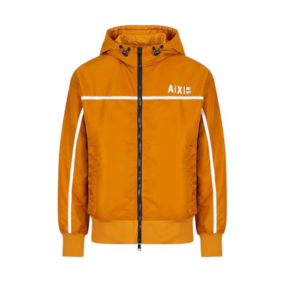 Armani Exchange FW22 Logo Stripe Print Hooded Zip Jacket Orange - 6LZB03-ZNUSZ-1767