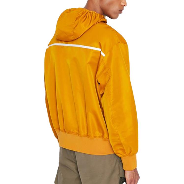 Shop 아르마니 익스체인지 FW22 로고 스트라이프 프린트 후드 집업 자켓 오렌지 6LZB03-ZNUSZ-1767