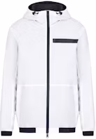 Armani Exchange FW22 Logo Striped Zip-Up Jacket for Men - White 3LZB11-ZNJ7Z-11100 Armani Exchange FW22 Logo Striped Zip-Up Jacket for Men - White 3LZB11-ZNJ7Z-11100