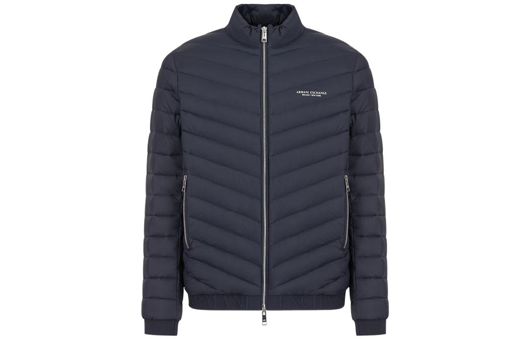 Order ARMANI EXCHANGE FW22 Quilted Down Jacket Navy Blue  Winter Coat. 8NZB52-ZNW3Z-15578