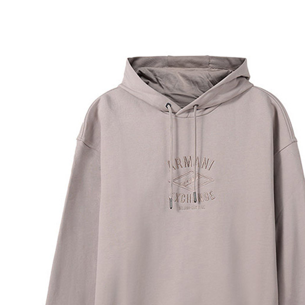 Purchase Armani Exchange FW22 純色刺繡標誌連帽衫 米色棕 6LZMLD-ZJNBZ-1709