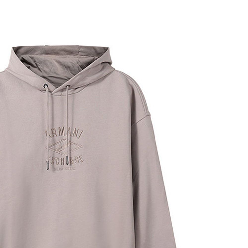 Sizing Armani Exchange FW22 純色刺繡標誌連帽衫 米色棕 6LZMLD-ZJNBZ-1709