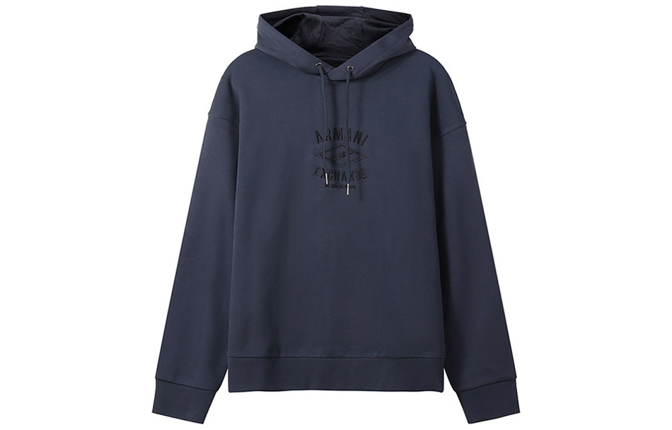 Armani Exchange FW22 Solid Logo Embroidered Sweatshirt Blue-Grey 6LZMLD-ZJNBZ-1978