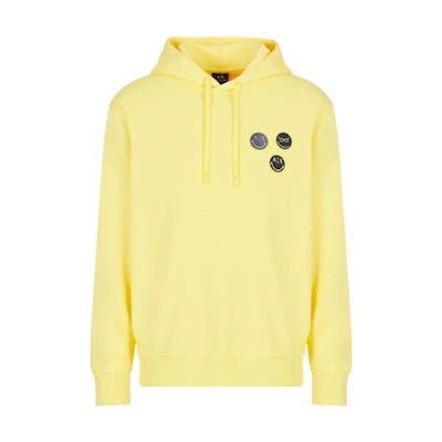 Armani Exchange FW22 Yellow Hoodie with Logo Print & Drawstring 6LZMJC-ZJ6HZ-11656