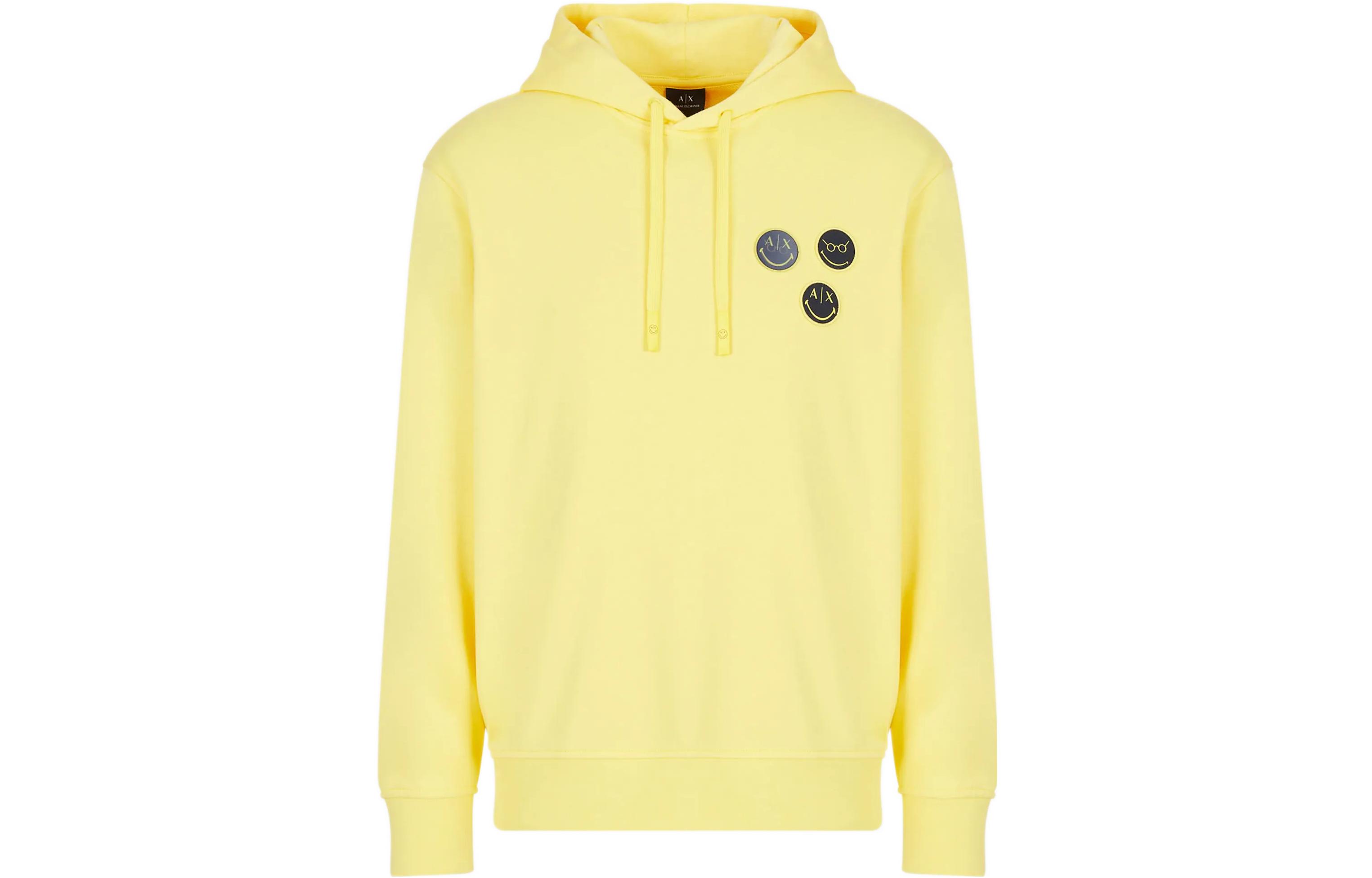 Order Armani Exchange FW22 黃色連帽上衣 印花Logo及抽繩设计 6LZMJC-ZJ6HZ-11656