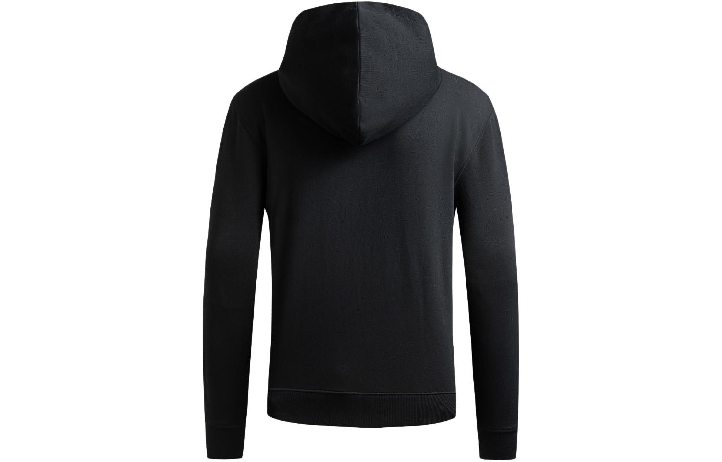 Lookbook ARMANI EXCHANGE FW23 Hoodie Hitam dengan Cetakan Logo. 6RZMBB-ZJBWZ-1200