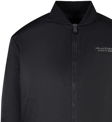 아르마니 익스체인지 FW23 블랙 로고 패치 야구 칼라 코튼 재킷. 6RZB12-ZNJ7Z-1200 Details for 아르마니 익스체인지 FW23 블랙 로고 패치 야구 칼라 코튼 재킷. 6RZB12-ZNJ7Z-1200