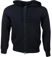 ARMANI EXCHANGE FW23 Blue Solid Zip-Up Hoodie Sweater. 6RZE1B-ZMX8Z-1200 ARMANI EXCHANGE FW23 Blue Solid Zip-Up Hoodie Sweater. 6RZE1B-ZMX8Z-1200