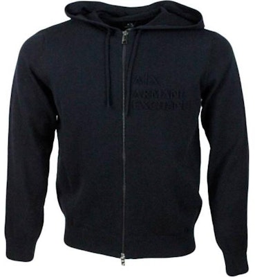 ARMANI EXCHANGE FW23 Blue Solid Zip-Up Hoodie Sweater. 6RZE1B-ZMX8Z-1200 Order ARMANI EXCHANGE FW23 Blue Solid Zip-Up Hoodie Sweater. 6RZE1B-ZMX8Z-1200