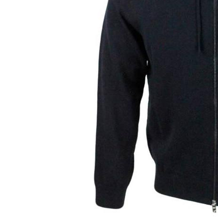 Details for ARMANI EXCHANGE FW23  Blue Solid Zip-Up Hoodie Sweater. 6RZE1B-ZMX8Z-1200