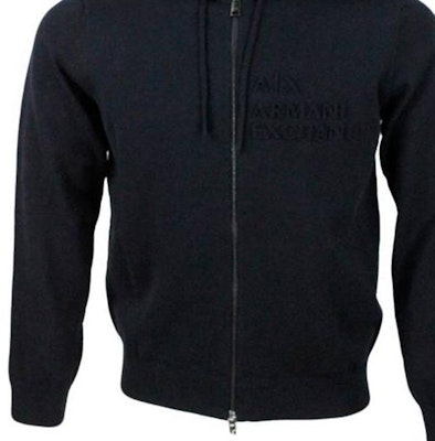 ARMANI EXCHANGE FW23 Blue Solid Zip-Up Hoodie Sweater. 6RZE1B-ZMX8Z-1200 Sizing ARMANI EXCHANGE FW23 Blue Solid Zip-Up Hoodie Sweater. 6RZE1B-ZMX8Z-1200