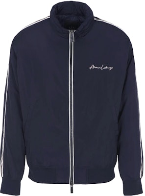 ARMANI EXCHANGE FW23 Navy Blue Cotton Jacket with Double Line Logo Embroidery. 6RZBL6-ZN2UZ-1583 Order ARMANI EXCHANGE FW23 Navy Blue Cotton Jacket with Double Line Logo Embroidery. 6RZBL6-ZN2UZ-1583