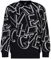 Armani Exchange FW23 Black Crewneck Sweatshirt with Flocked Letter Print 6RZMBA-ZJBWZ-1200 Armani Exchange FW23 Black Crewneck Sweatshirt with Flocked Letter Print 6RZMBA-ZJBWZ-1200