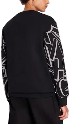 Armani Exchange FW23 黑色圓領運動衫 與植絨字母印花 6RZMBA-ZJBWZ-1200 Purchase Armani Exchange FW23 黑色圓領運動衫 與植絨字母印花 6RZMBA-ZJBWZ-1200