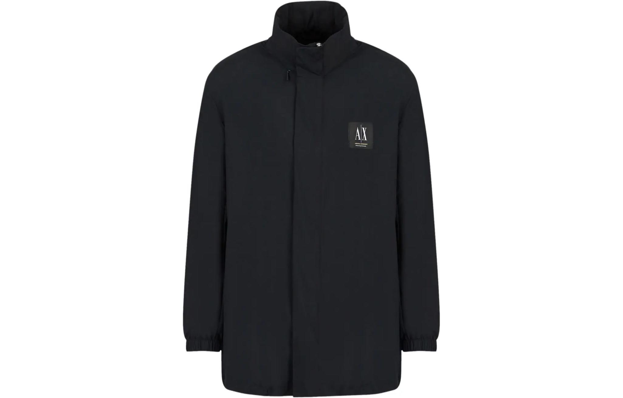 Armani Exchange FW23 Black Logo Patch Hooded Casual Jacket 3RZL19-ZNB7Z-11200