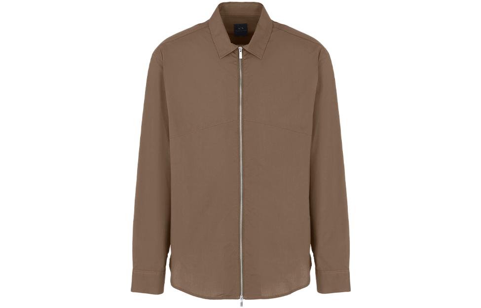 Order Armani Exchange FW23 Brown Solid Zip-Up Collar Jacket 6RZCL6-ZN2VZ-1784
