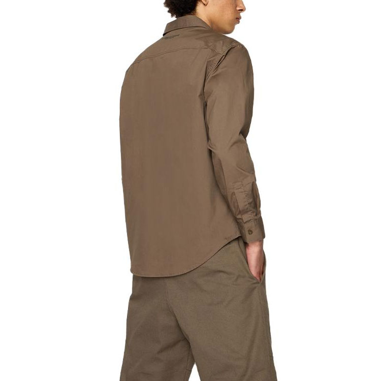 Shop Armani Exchange FW23 Brown Solid Zip-Up Collar Jacket 6RZCL6-ZN2VZ-1784