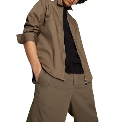 Armani Exchange FW23 Brown Solid Zip-Up Collar Jacket 6RZCL6-ZN2VZ-1784 Purchase Armani Exchange FW23 Brown Solid Zip-Up Collar Jacket 6RZCL6-ZN2VZ-1784