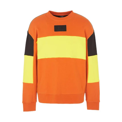 Armani Exchange FW23 Colorblock Striped Loose-Fit Cotton Crewneck Sweatshirt 6RZMHA-ZJDGZ-6482