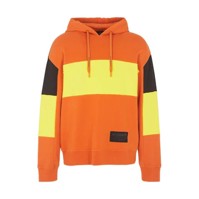Armani Exchange FW23 Colorblock Striped Loose Cotton Hoodie Men 6RZMHB-ZJDGZ-6482