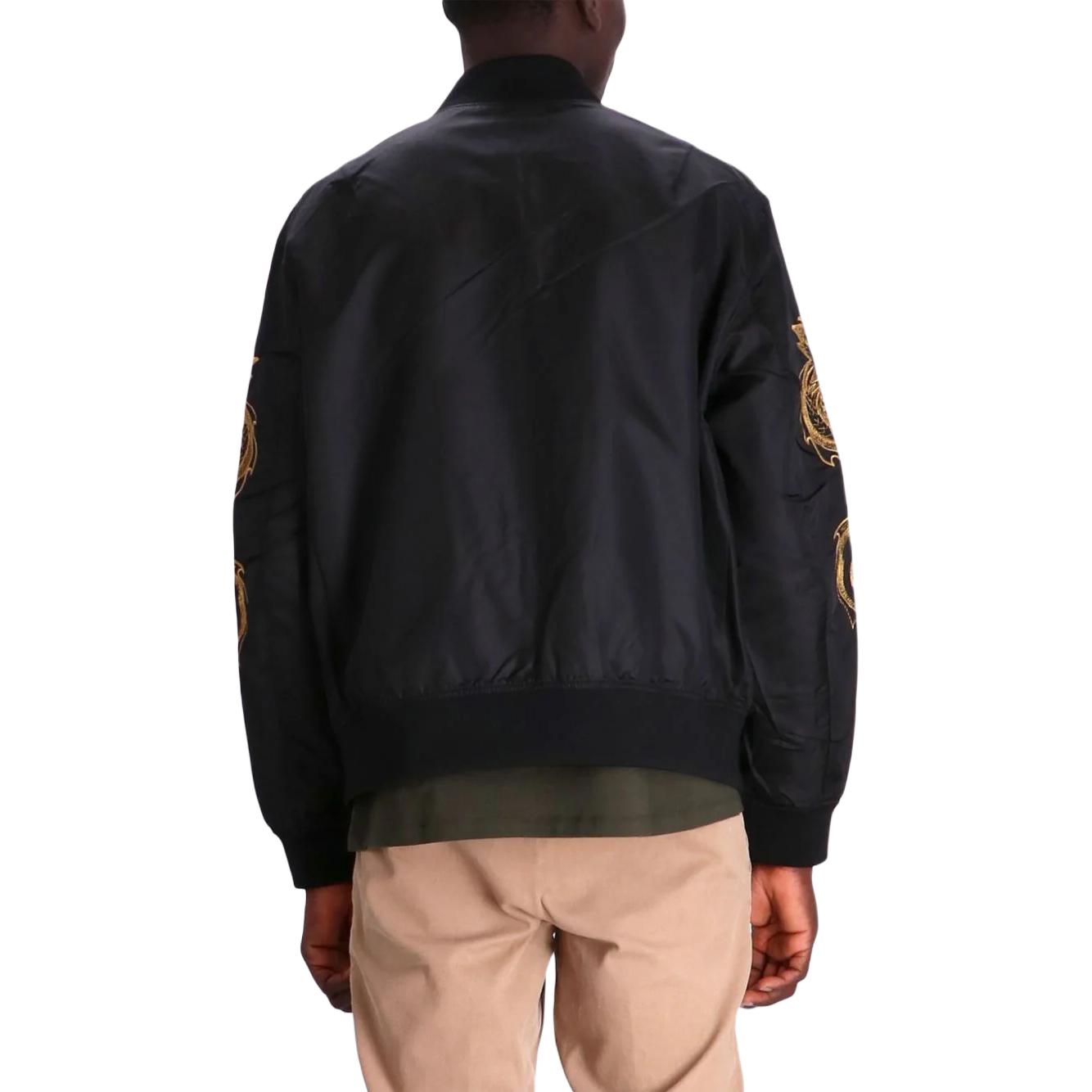 Shop 아르마니 익스체인지 FW23 드래곤 로고 자수 블랙 남성 재킷. 3DZB10-ZNUBZ-1200