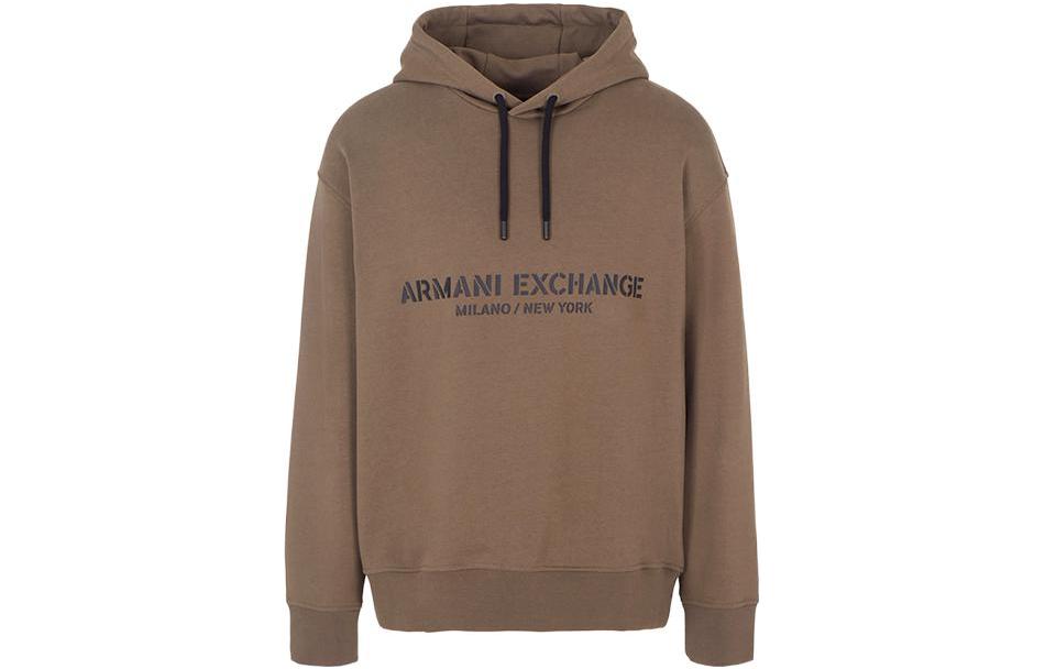 Armani Exchange FW23 Logo Print Drawstring Hoodie for Men 6RZMLE-ZJ4XZ-1784