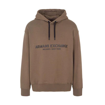 Armani Exchange FW23 Logo Print Drawstring Hoodie for Men 6RZMLE-ZJ4XZ-1784
