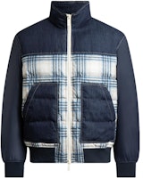 Armani Exchange FW23 Plaid Patchwork Turtleneck Down Jacket Denim Blue 6RZBD2-Z198Z-25ET Armani Exchange FW23 Plaid Patchwork Turtleneck Down Jacket Denim Blue 6RZBD2-Z198Z-25ET