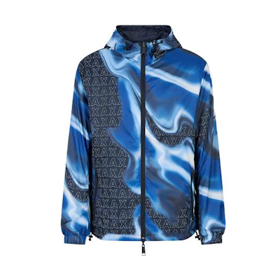 Armani Exchange FW23 Reversible Logo Pattern Jacket Navy Blue 6RZB10-ZNUQZ-25EZ