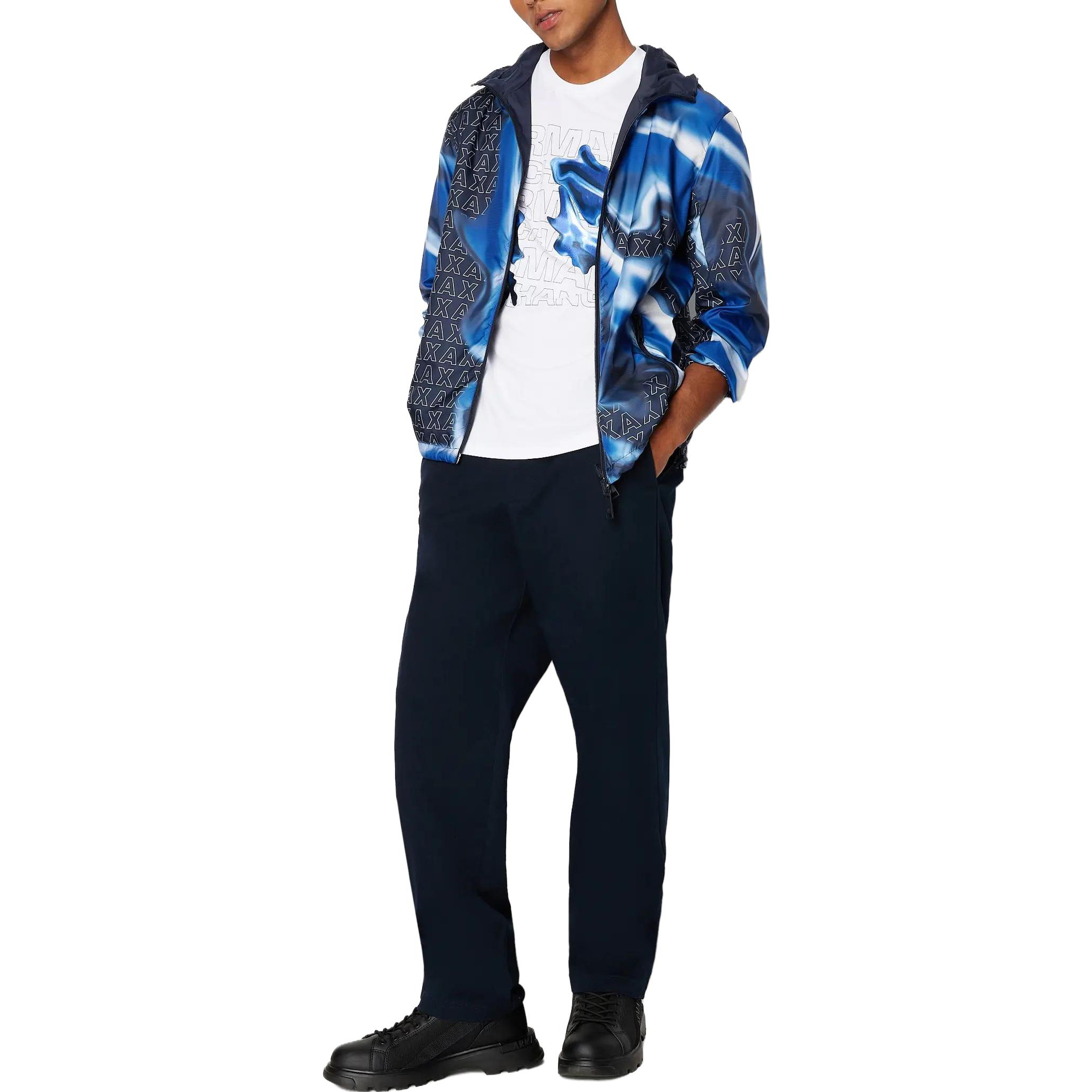 Lookbook Armani Exchange FW23 雙面穿Logo圖案外套 深藍色 6RZB10-ZNUQZ-25EZ