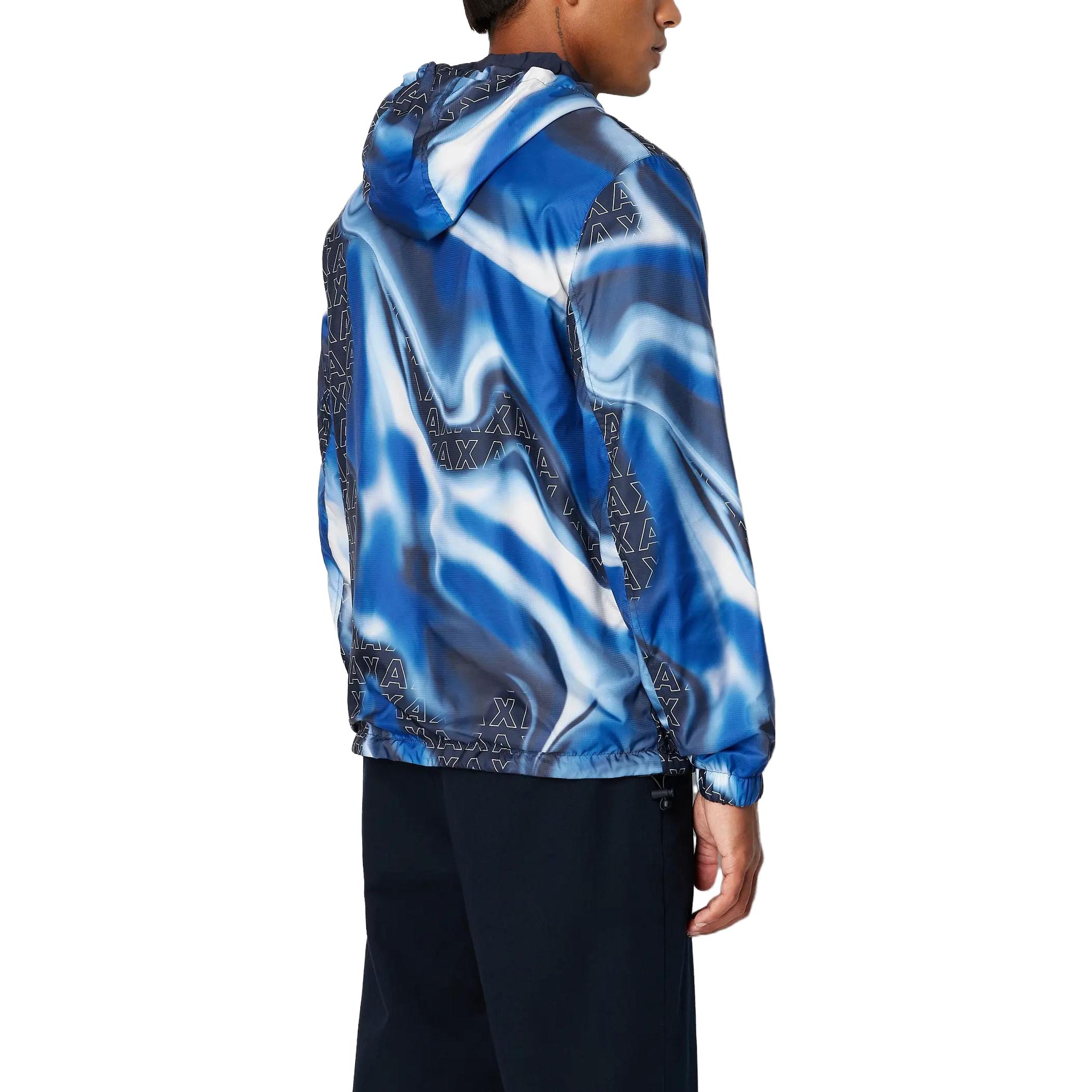 Shop Armani Exchange FW23 雙面穿Logo圖案外套 深藍色 6RZB10-ZNUQZ-25EZ