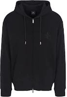 Armani Exchange FW24 Black Hoodie Jacket with Logo Tape Detail 6DZMLC-ZJNNZ-1200 Armani Exchange FW24 Black Hoodie Jacket with Logo Tape Detail 6DZMLC-ZJNNZ-1200