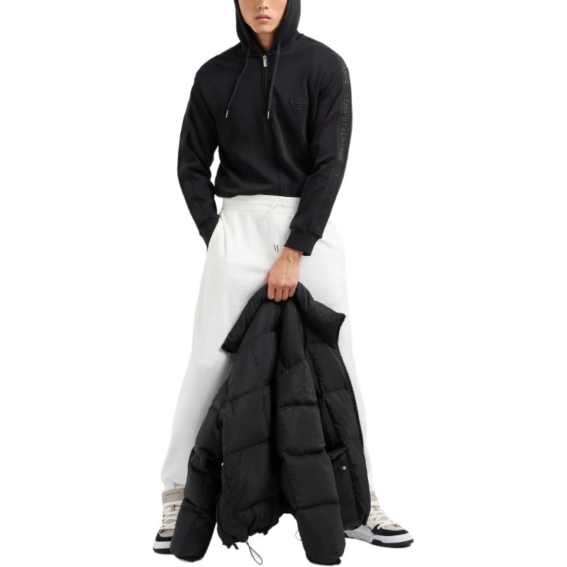 Purchase Armani Exchange FW24 黑色連帽外套附標誌飾帶 6DZMLC-ZJNNZ-1200