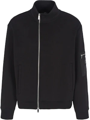Armani Exchange FW24 Black Logo Stand Collar Zip-Up Jacket XM000085-AF10818-UC001 Order Armani Exchange FW24 Black Logo Stand Collar Zip-Up Jacket XM000085-AF10818-UC001