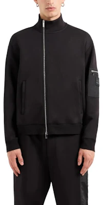 Armani Exchange FW24 Black Logo Stand Collar Zip-Up Jacket XM000085-AF10818-UC001 Lookbook Armani Exchange FW24 Black Logo Stand Collar Zip-Up Jacket XM000085-AF10818-UC001