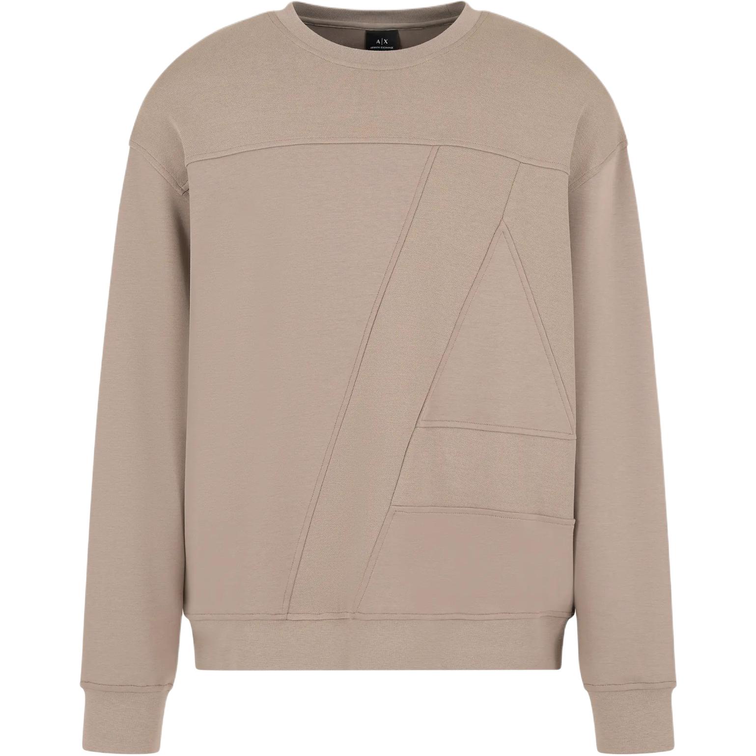 Armani Exchange FW24 Brown Loose-Fit Crewneck Logo Sweatshirt 6DZMJA-ZJNKZ-17AC