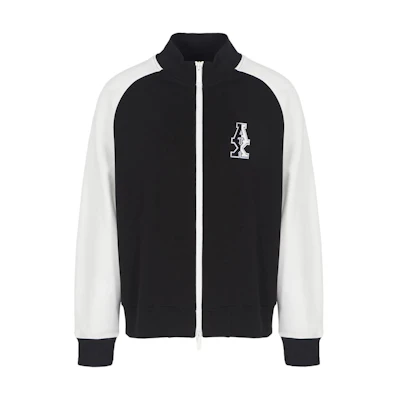 Armani Exchange FW24 Colorblock Logo Stand Collar Zip-Up Sweatshirt Men Multicolor 6DZMLE-ZJ4XZ-52AM