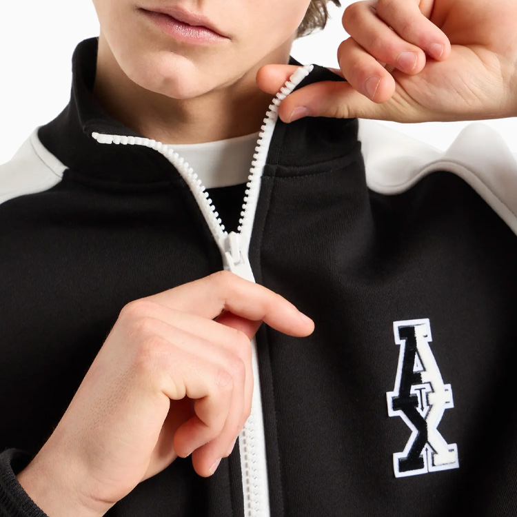 Details for 阿玛尼AX FW24拼色logo立领拉链卫衣 男款 多色 6DZMLE-ZJ4XZ-52AM